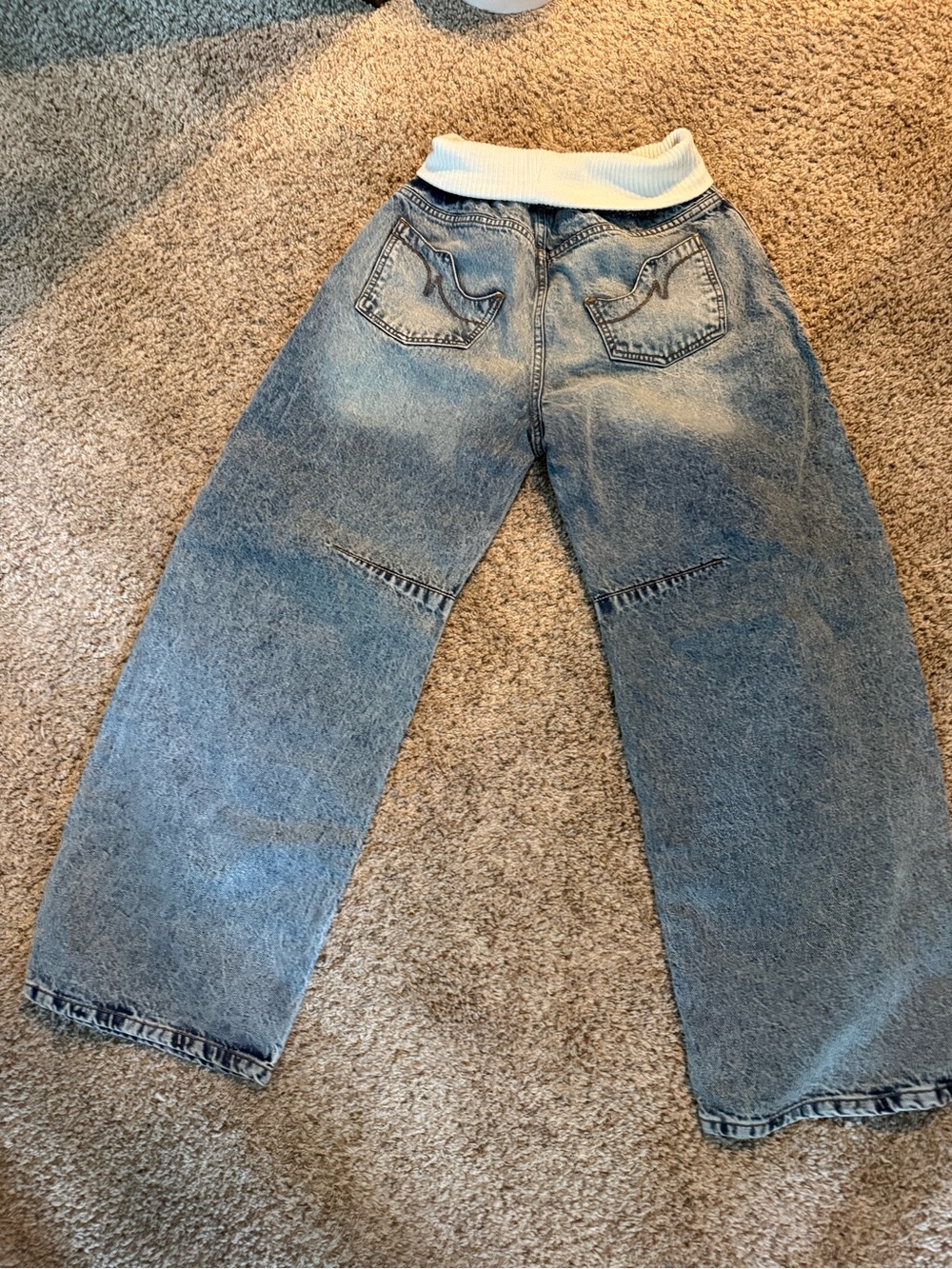 REVICE Light Blue Relaxed Jeans with Ribbed Waist - Picture 4 of 4